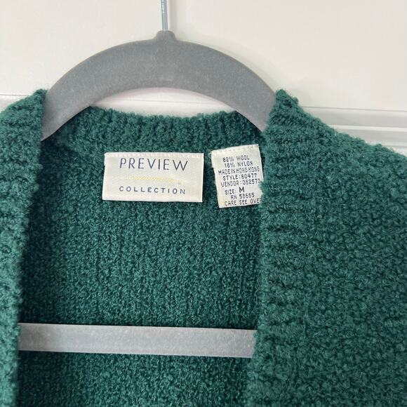 Preview Collection Green Wool Blend Button‎ Vest Sweater Size M Minimalist 90s - Picture 6 of 9